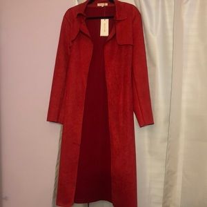 Red Long Suede Coat!
